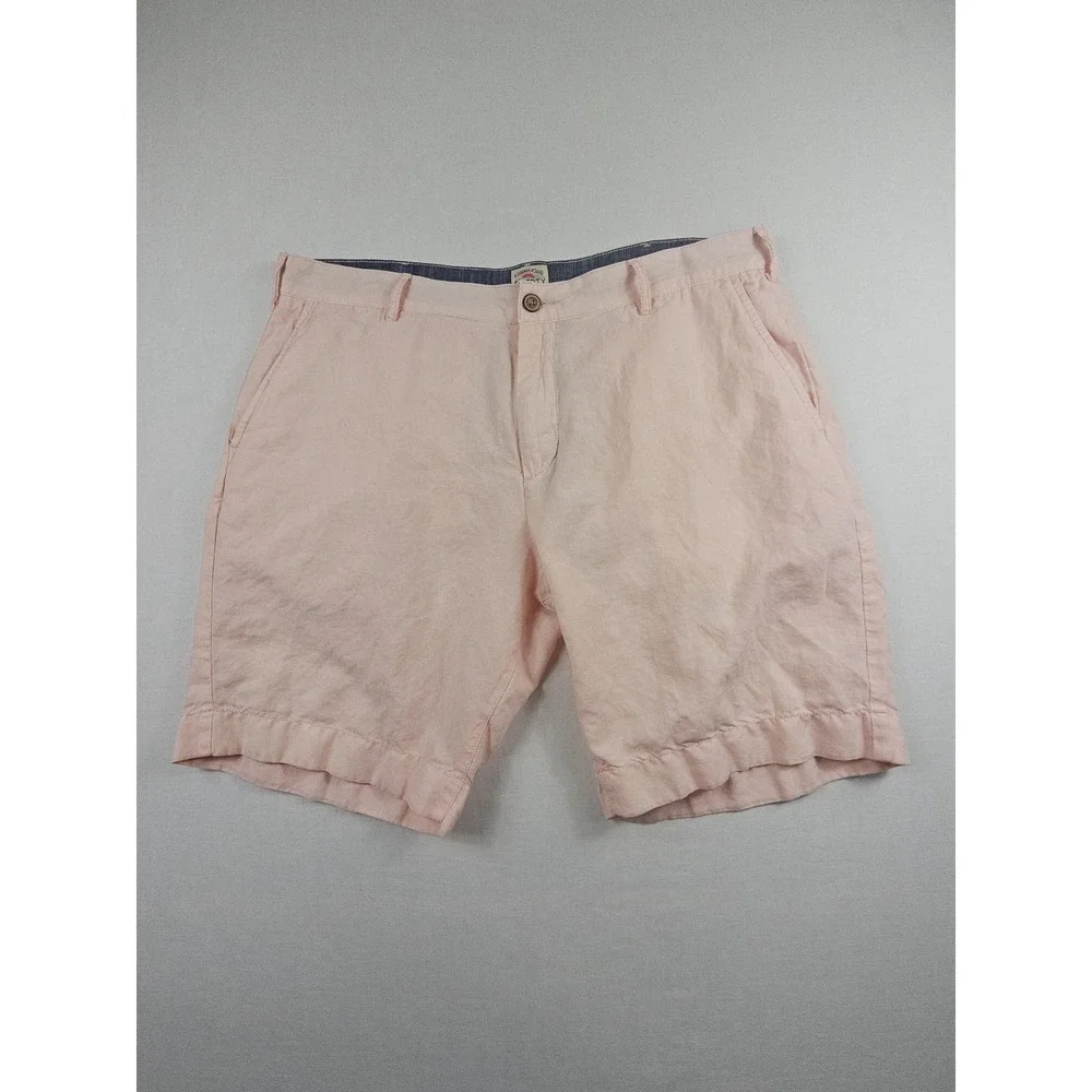 Faherty Shorts Mens 36 Pink Linen Malibu Beach Stretch Breathable Outdoors‎